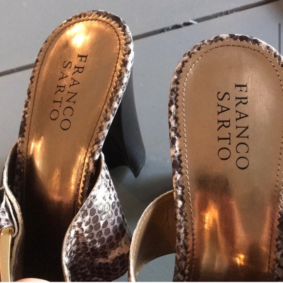 Franco Sarto Snakeskin Genuine Leather Sandals 9 - Picture 4 of 16